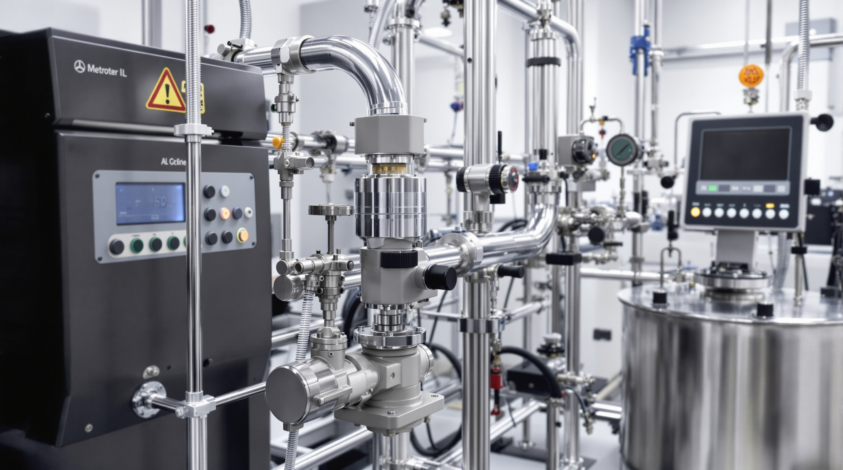 Precision flow calibration test rig with a reference meter and gravimetric weigh scale