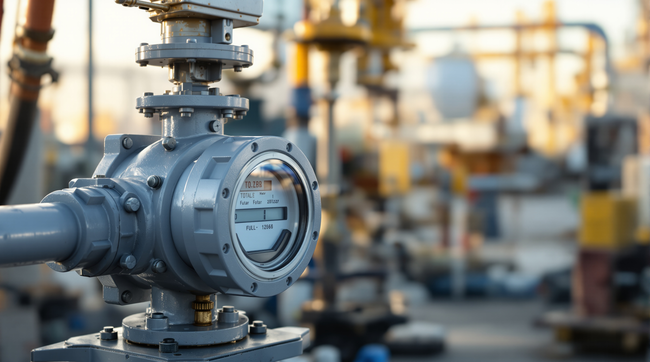 Industrial rotary positive-displacement fuel flow meter with a mechanical register on a loading skid